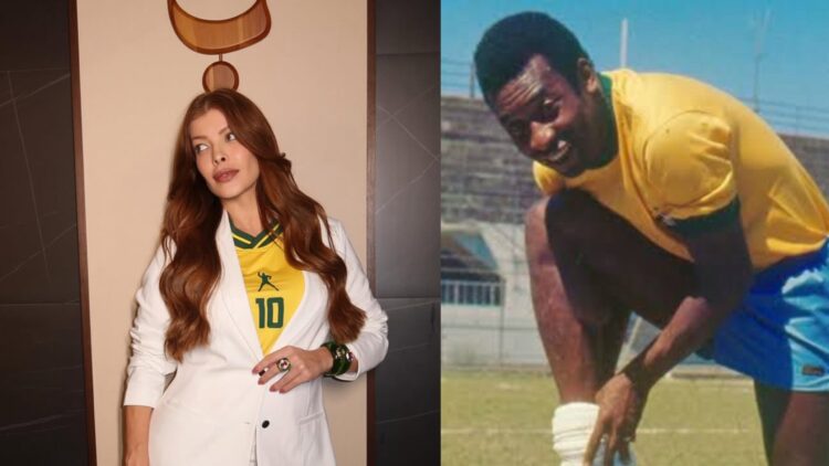 Jaquelline Grohalski desembarca nos Estados Unidos para copa do mundo com mala utilizada pelo rei Pelé